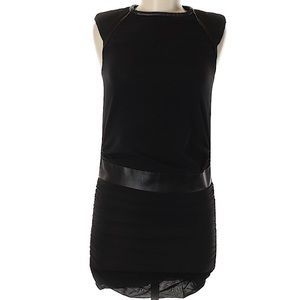 IRO Setani silk blend dress leather trim